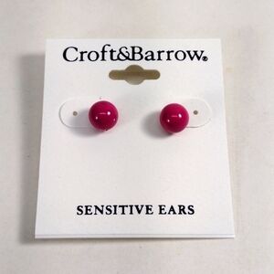 Croft & Barrow Elegant Pink Ball Stud Earrings | 2/$30 | Women's Fashion Jewelry
